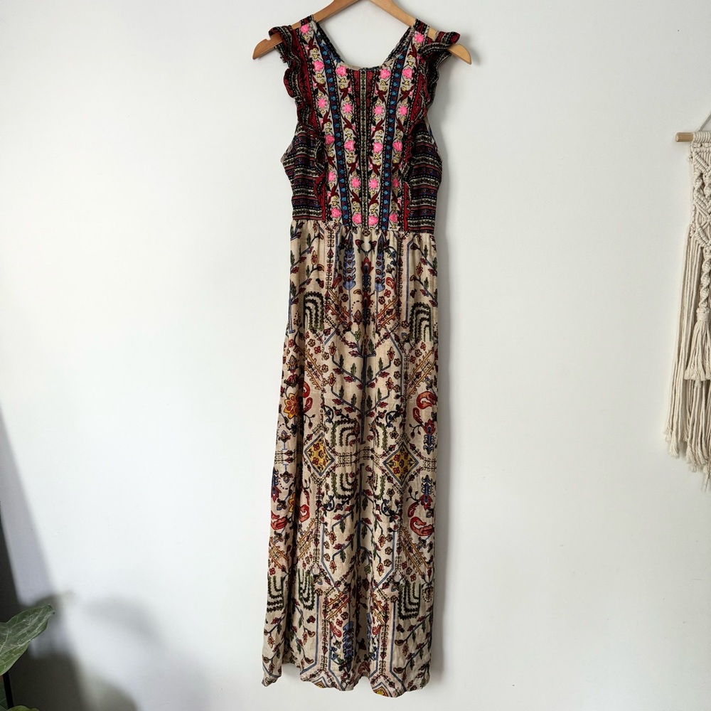 SOLD Anthropologie Vineet Bahl Valerie Embroidered Maxi Dress - Picture 3 of 9
